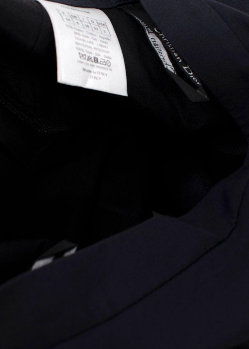 Dior Navy High Waisted Shorts with Pleated Detail