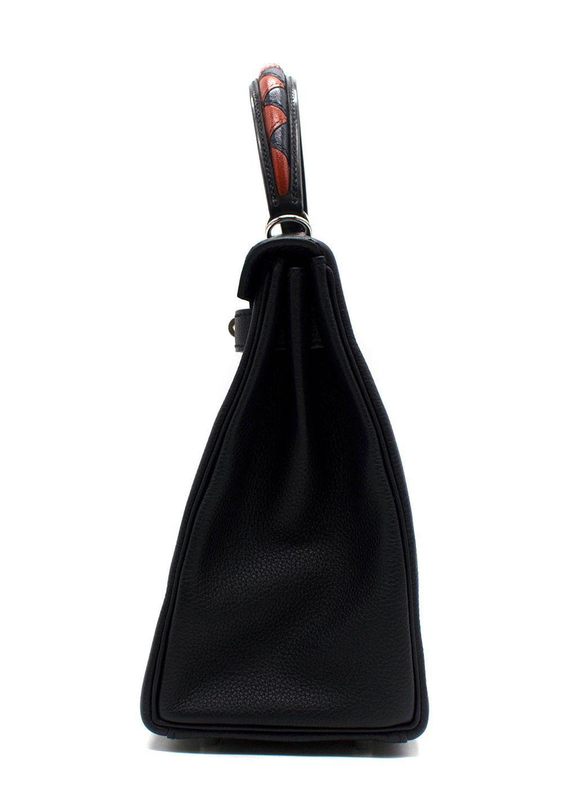 Hermes Limited Edition Kelly 28cm Galop Retourne Au Visit in  Noir Togo Leather with Palladium Hardware