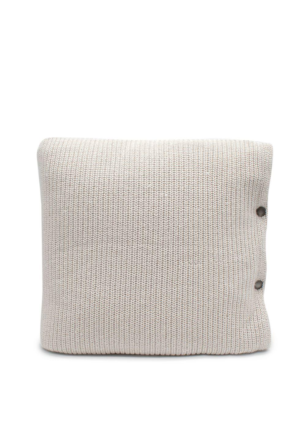 Brunello Cuccinelli Stone Cashmere-Blend Knitted Cushion, 40x40cm