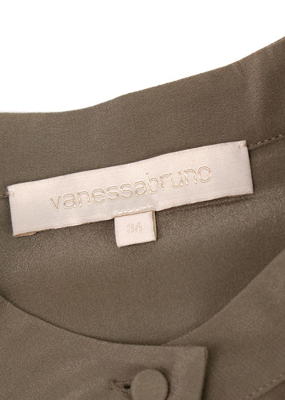 Vanessa Bruno Khaki Belted Silk Shirt Dress