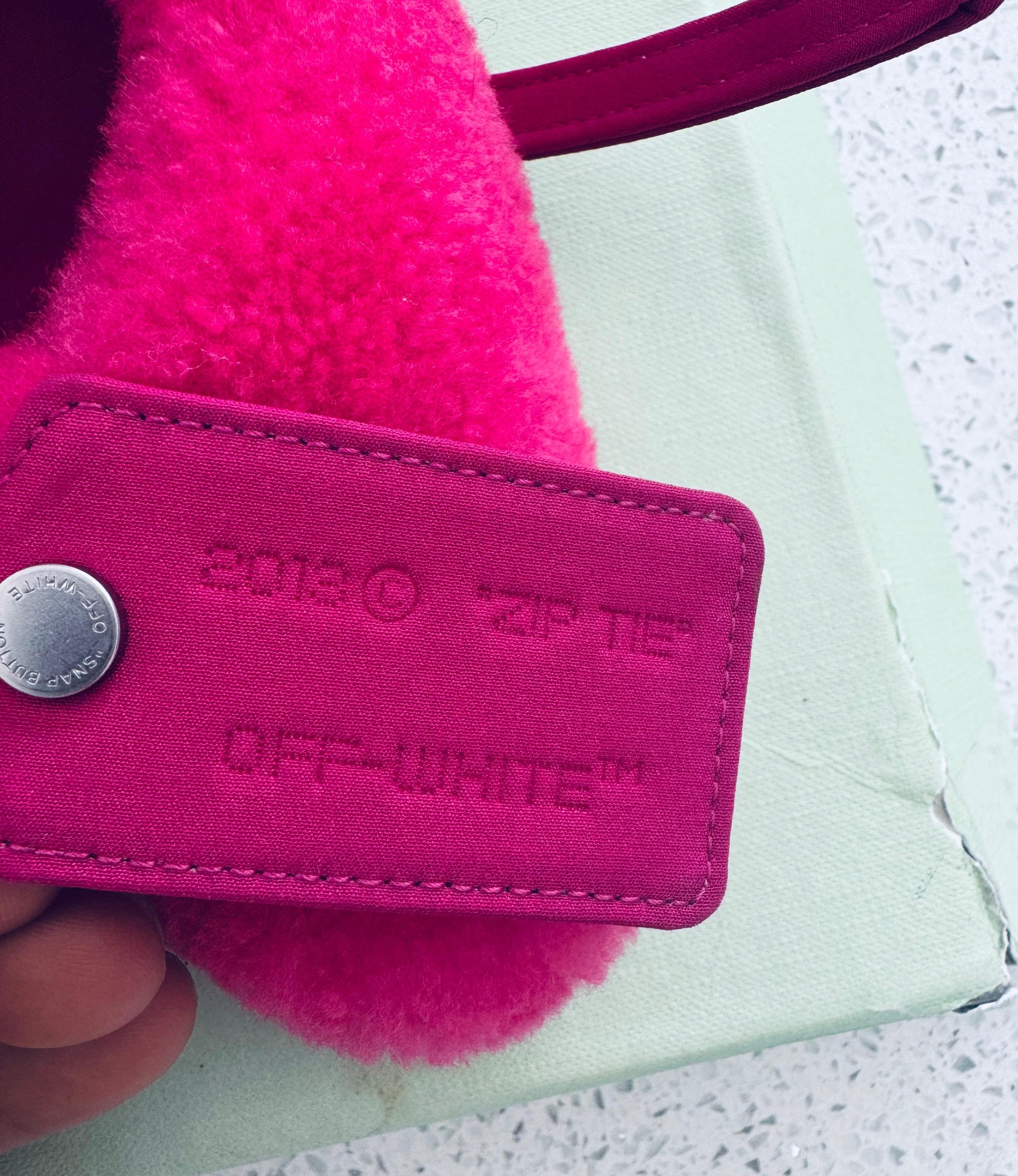 Off White Pink Shearling Pumps