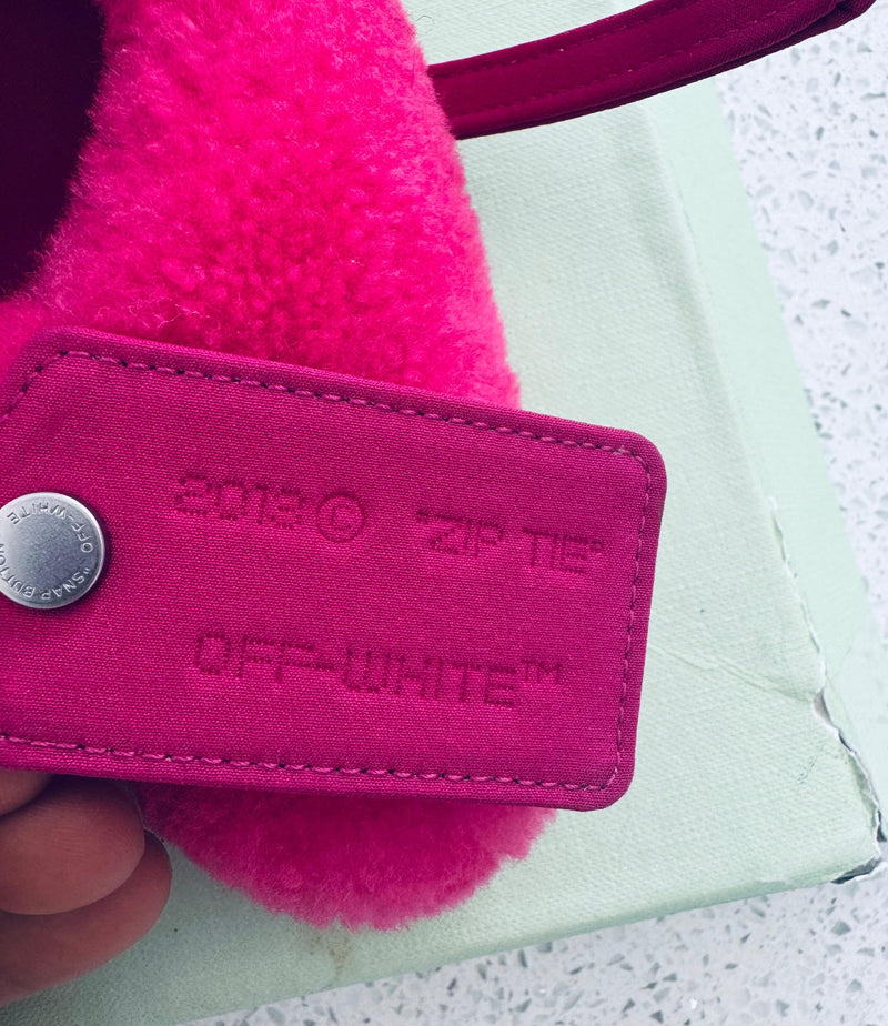Off White Pink Shearling Pumps