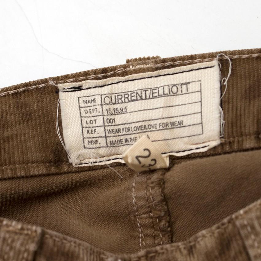 Current Elliott Brown Corduroy Leopard Print Jeans