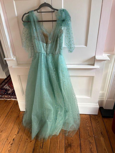 Monique L'Huillier Embellished Green Tulle Dress