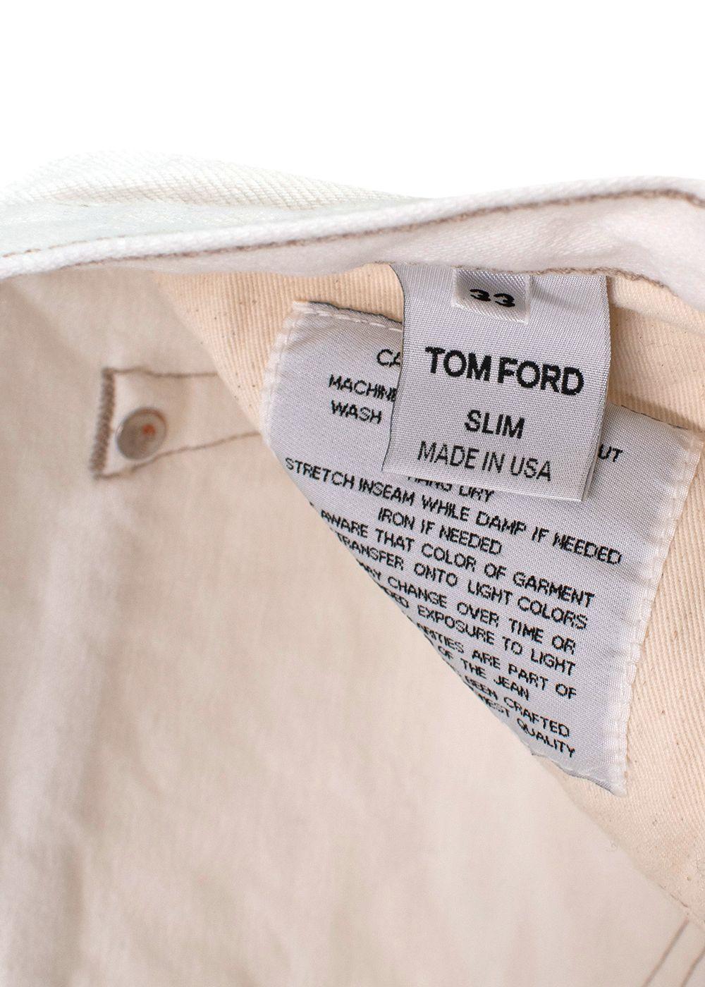 Tom Ford White Denim Slim Fit Jeans
