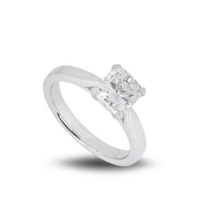 Bespoke Platinum Radiant Cut Diamond Ring