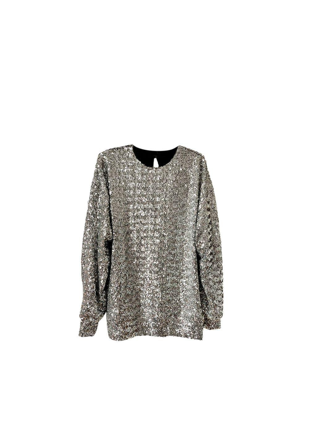 Silver sequinned Olivia top