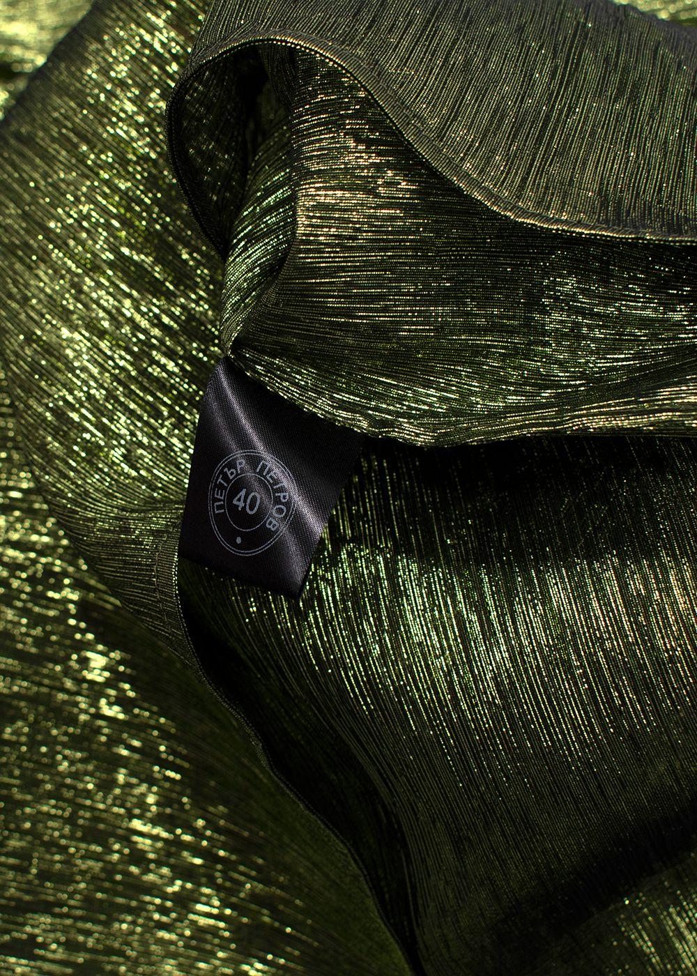 Petar Petrov Green Metallic Semi-Sheer Blouse