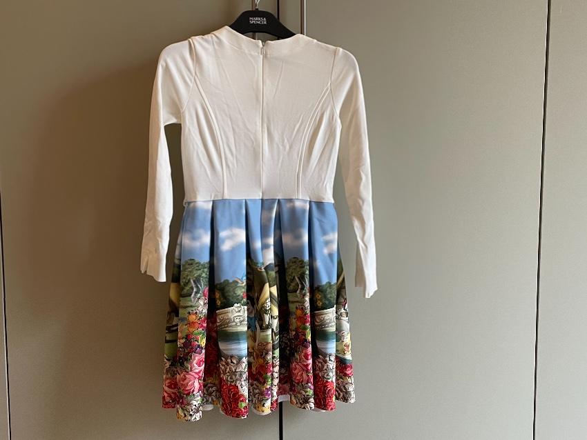 Monnalisa Cream Snow White Print Neoprene Dress