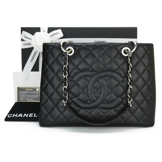 Chanel Black Caviar Leather Grand Shopping Tote