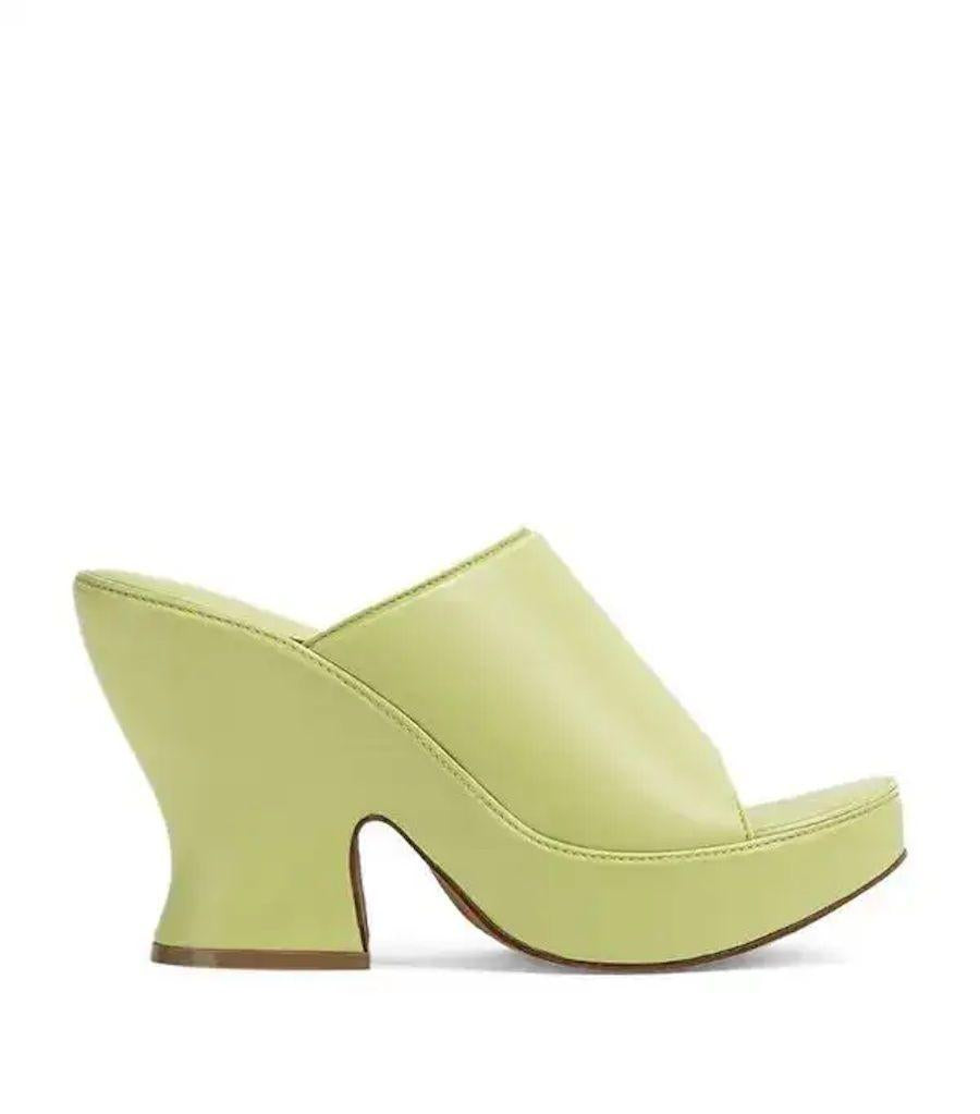 Bottega Veneta Lime Leather Mules