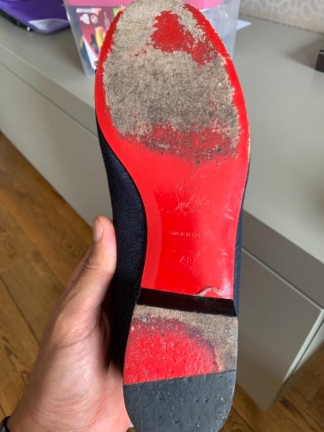 Christian Louboutin Denim Intern Spiked Flats