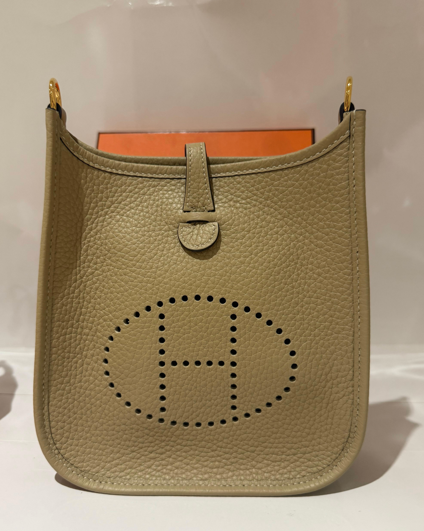 Hermes Mini Evelyne 16 Beige Marfa Clemence