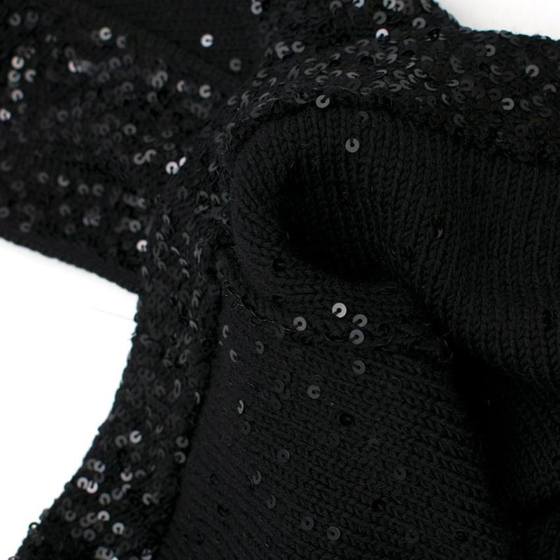 Bespoke Black Sequin Sleeveless Top