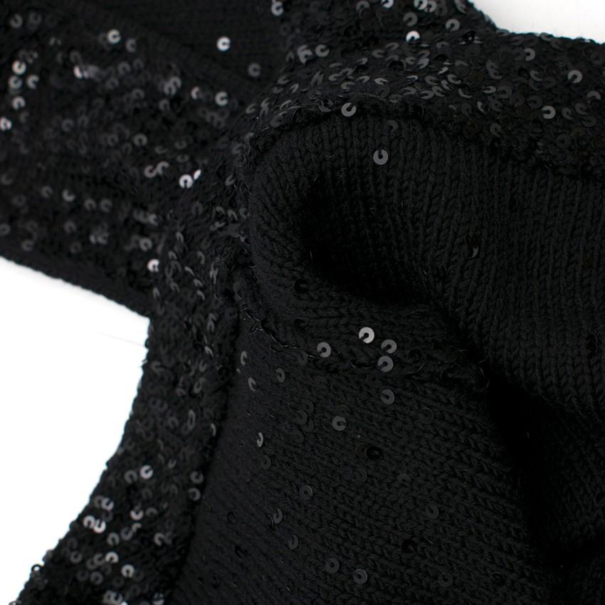 Bespoke Black Sequin Sleeveless Top