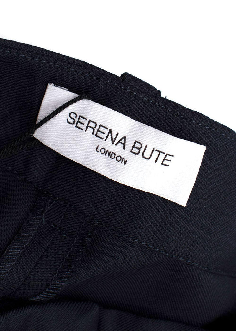 Serena Bute Navy Wool Tapered Cargo Trouser
