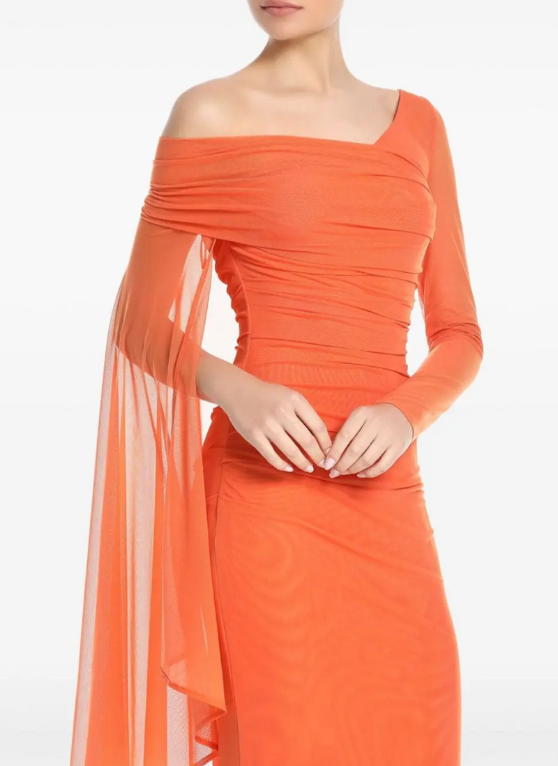Talbot Runhof Asymmetric Metallic Gown