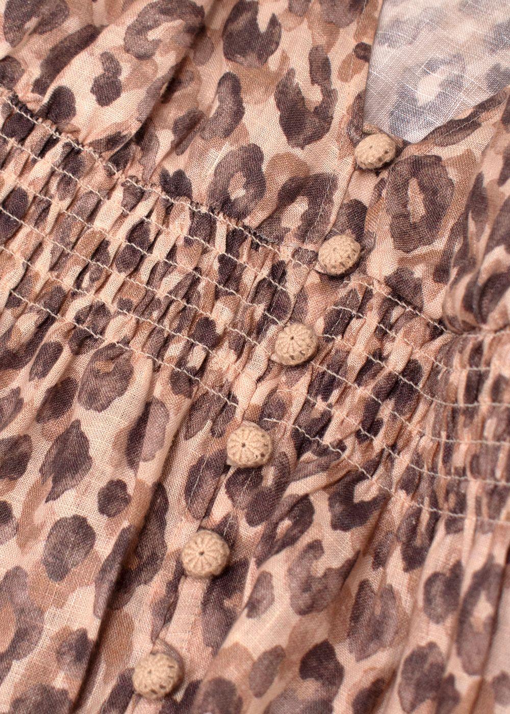 Zimmerman Melody Leopard Print Linen Dress