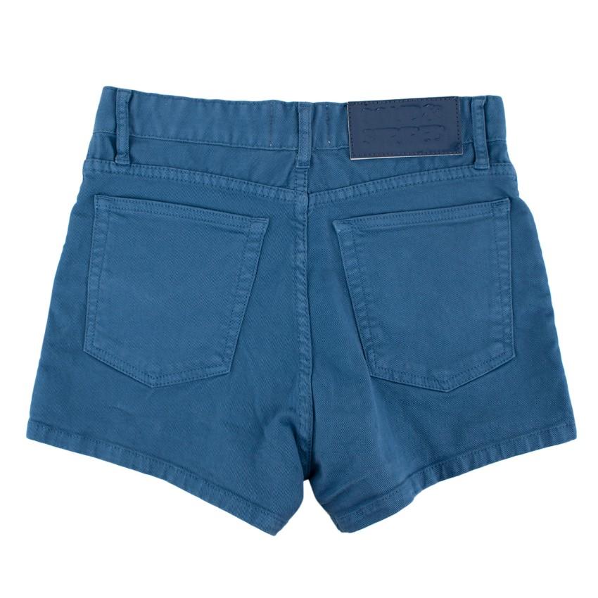 Solid & Striped Blue Cotton Shorts