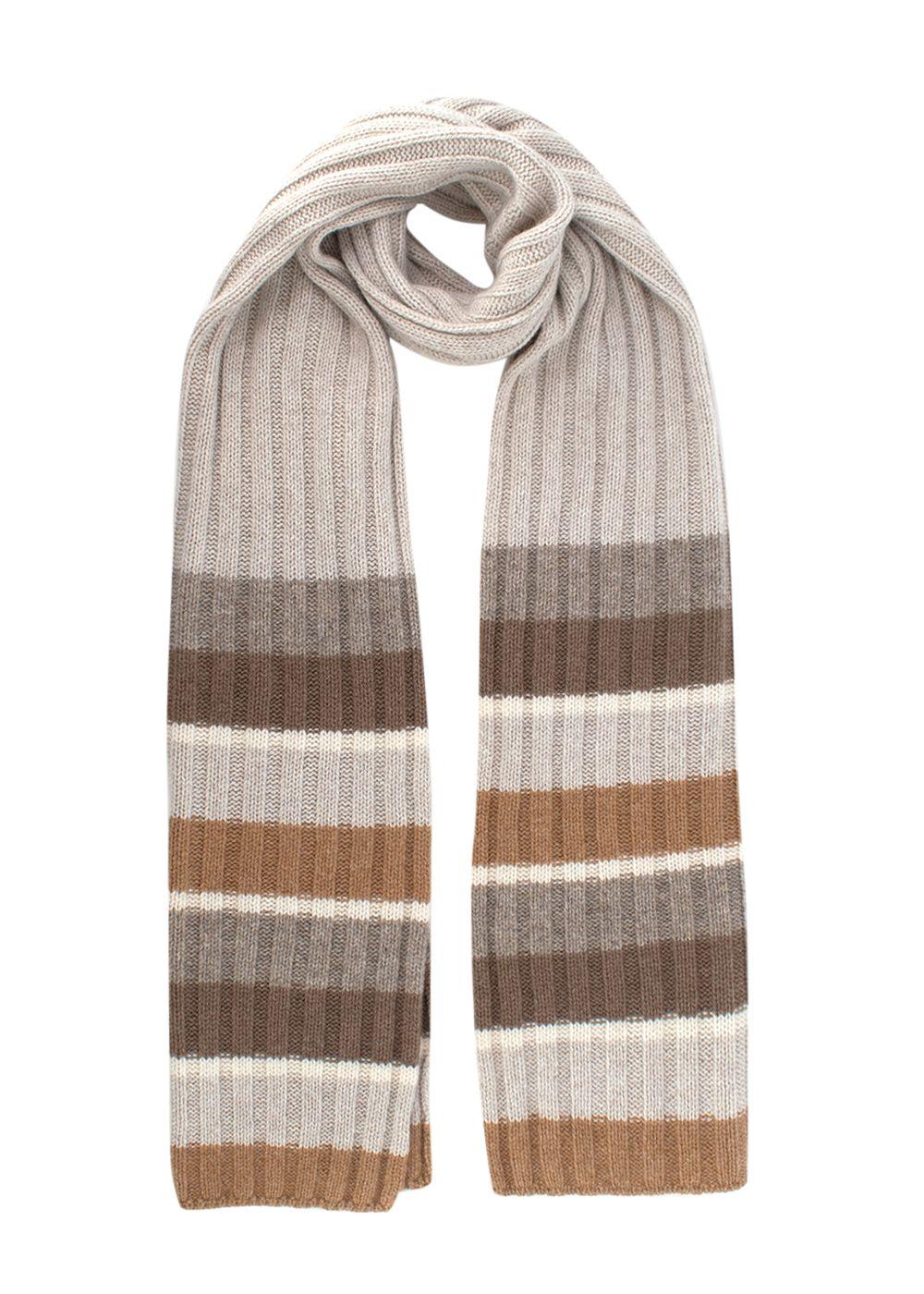 Loro Piana Tonal Striped Cashmere Hat & Scarf