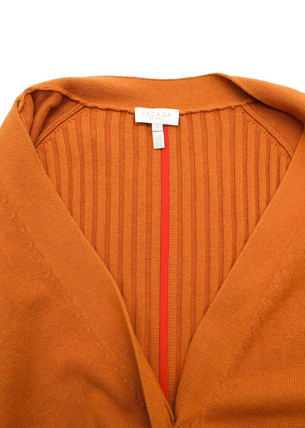 Escada Pumpkin Orange Knit Cardigan