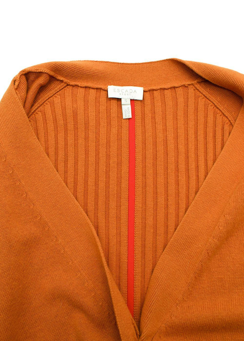 Escada Pumpkin Orange Knit Cardigan