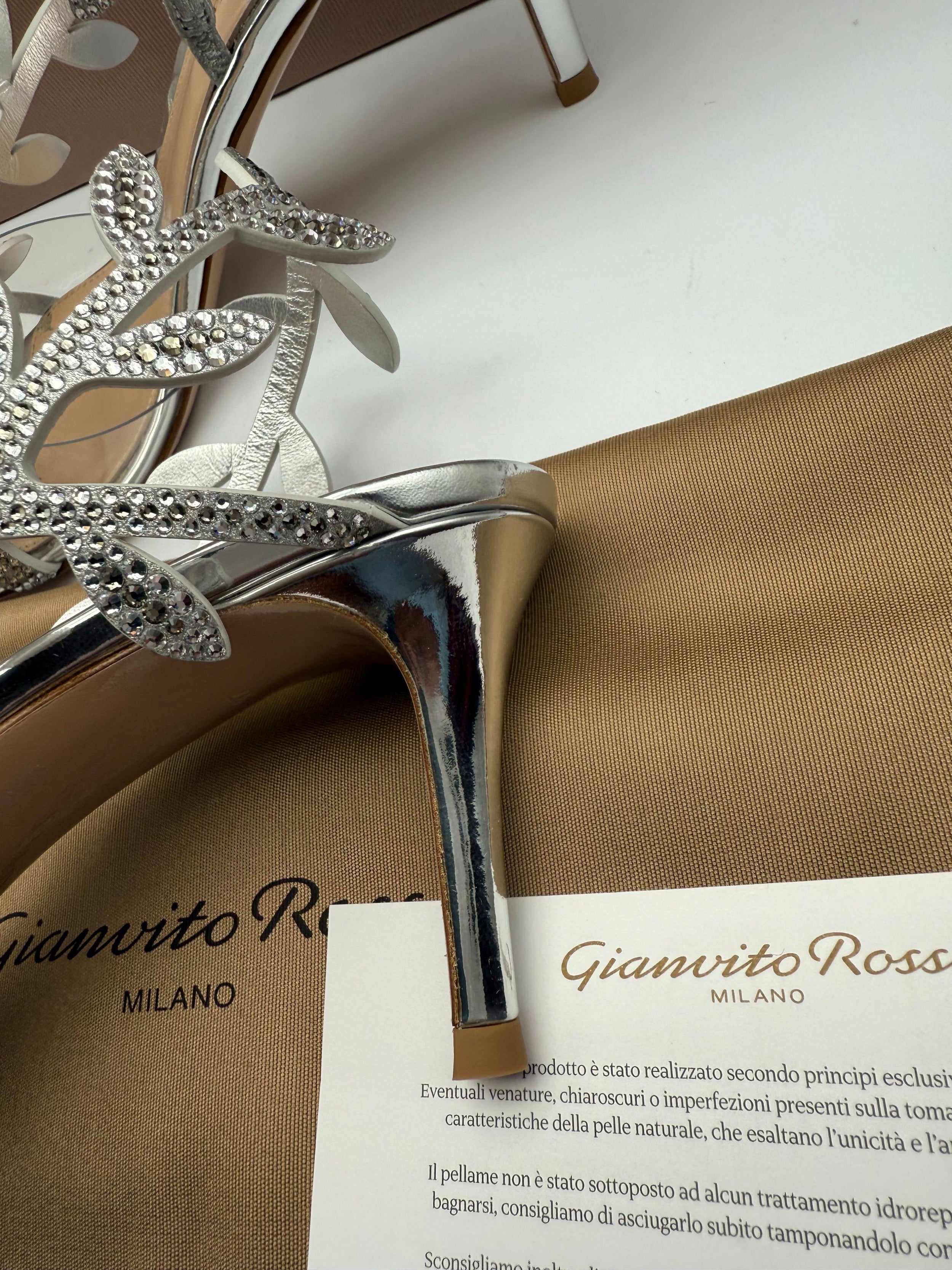 Embellished Silver Flavia Sandals
