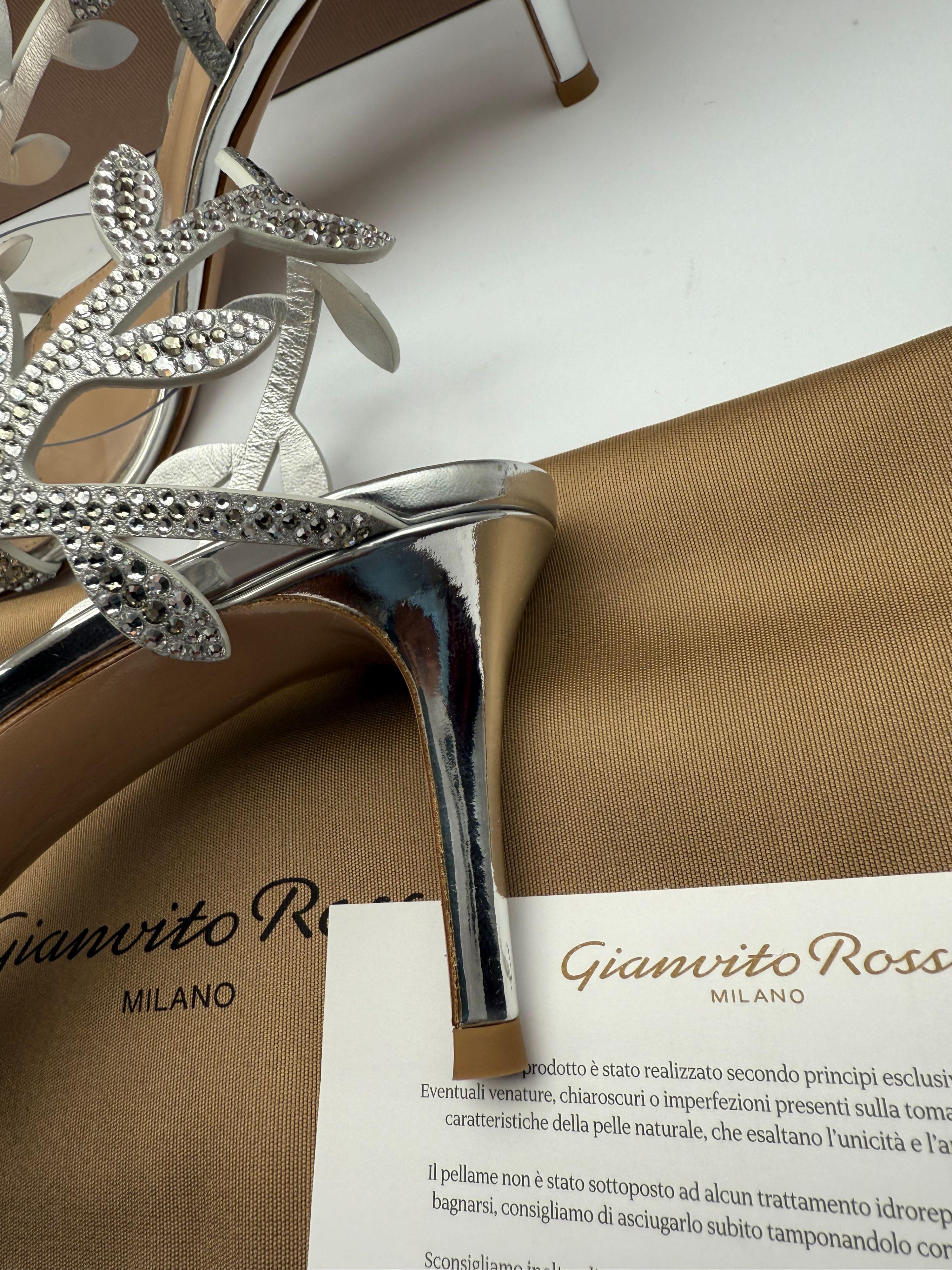 Embellished Silver Flavia Sandals