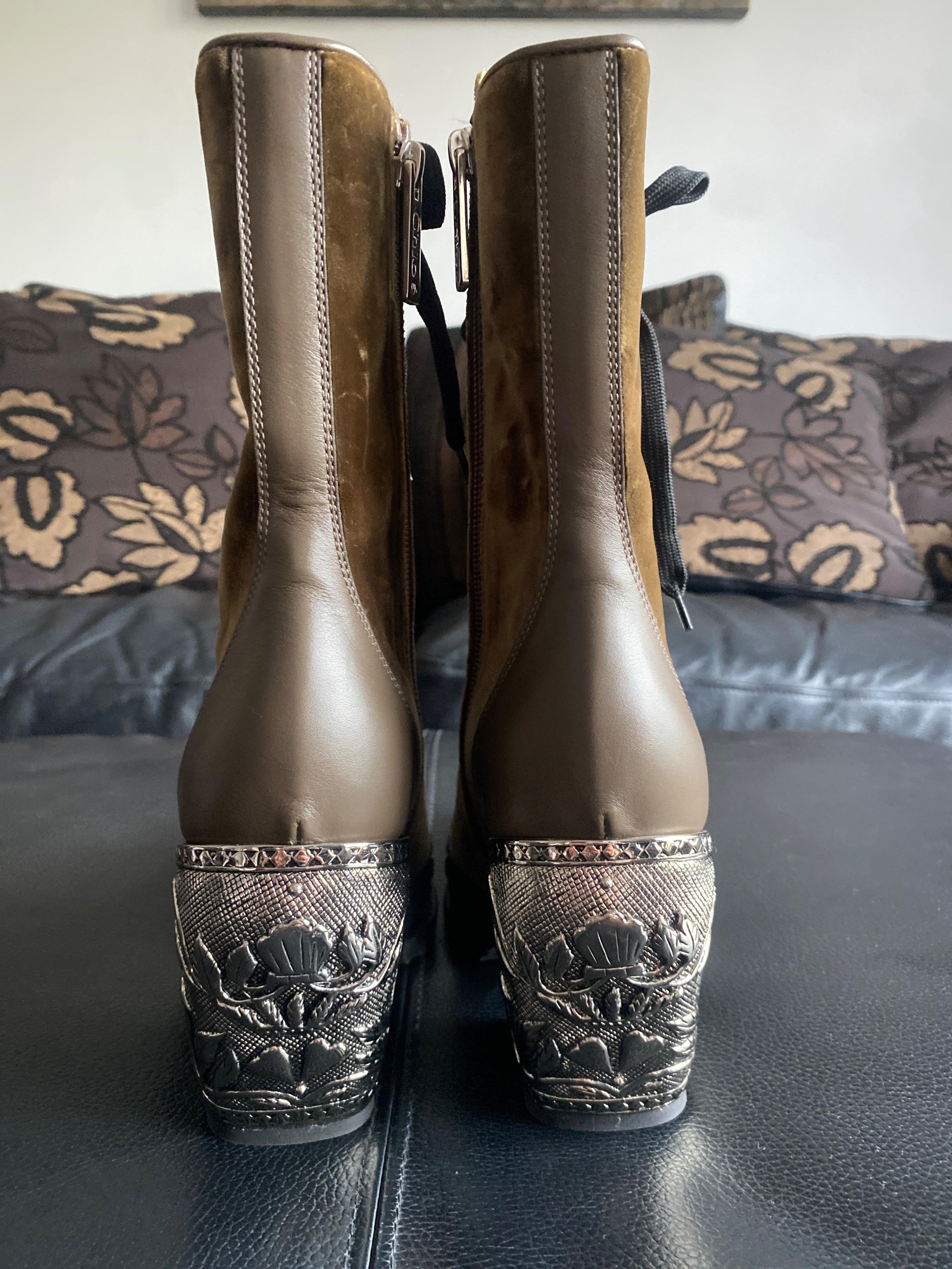 Rylee Embellished Heel Velvet Ankle Boots