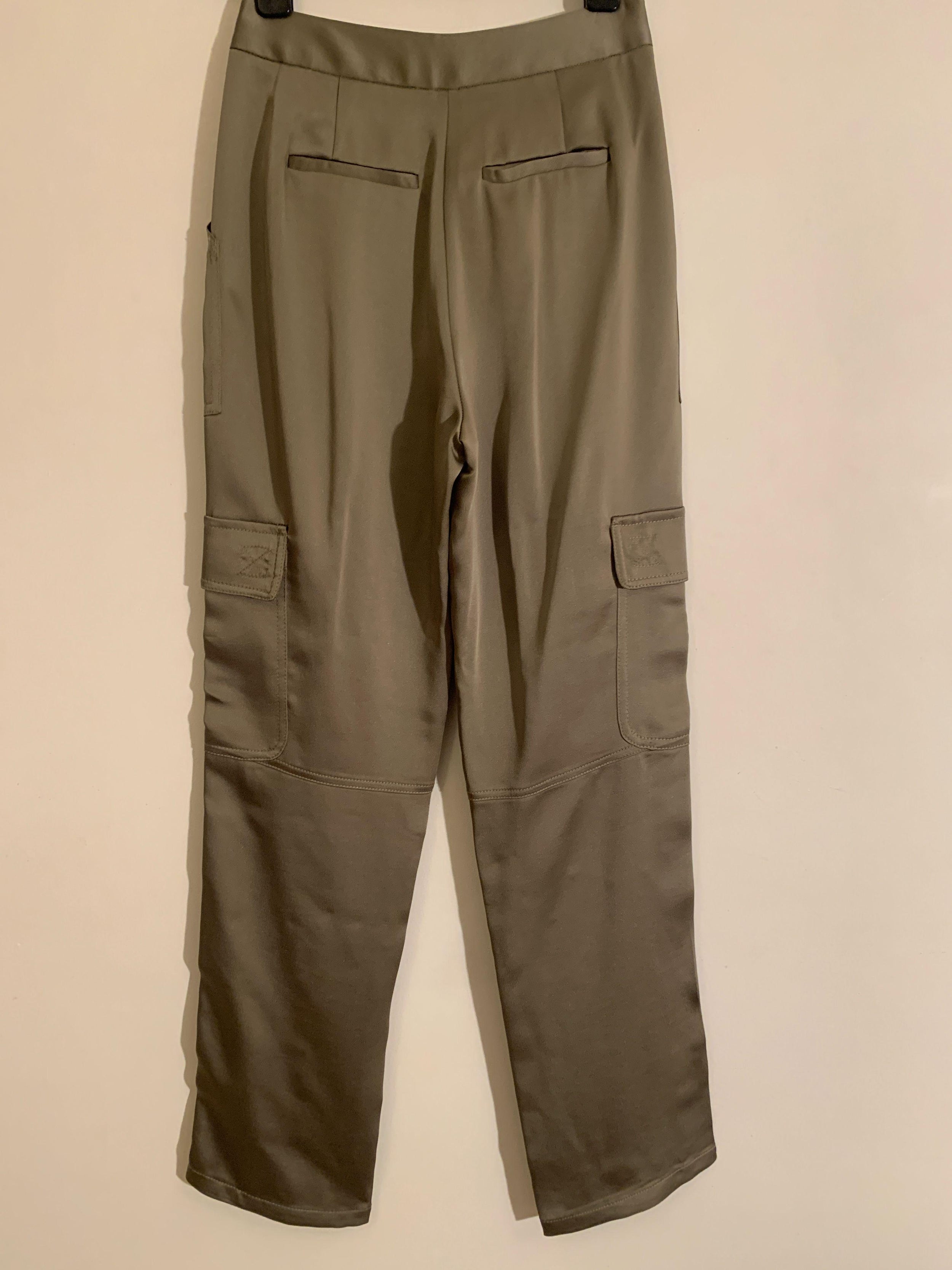 Jonathan Simkhai Olive Satin Cargo Pants