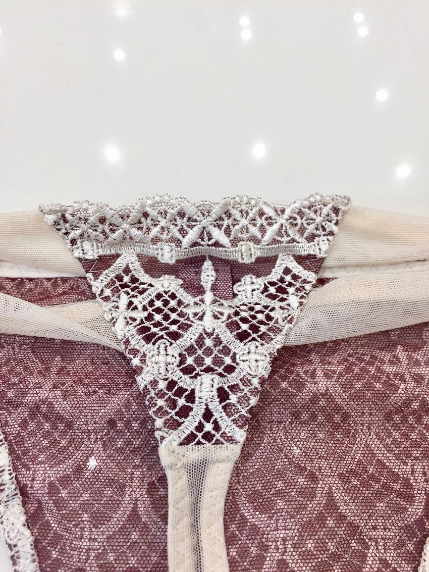 Aubade Embroidered Pear Tulle Thong