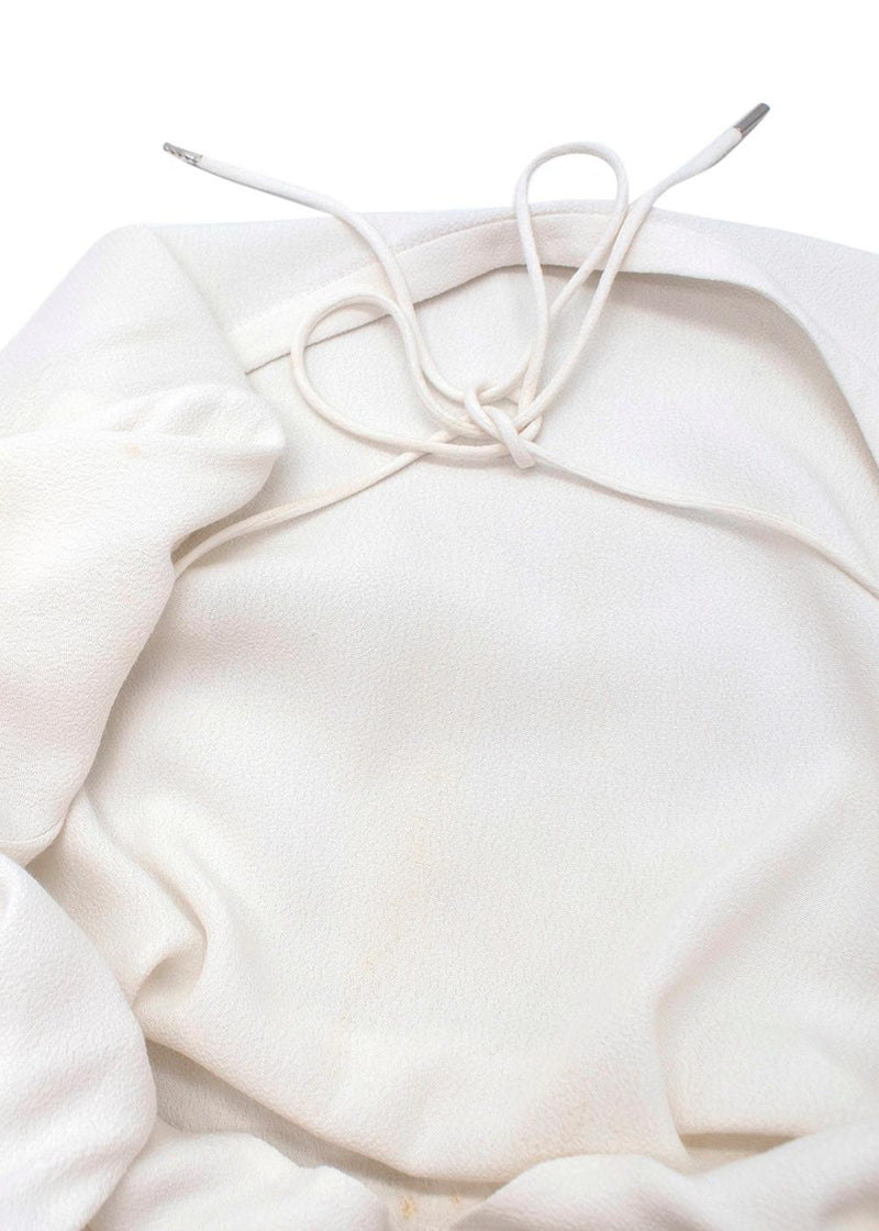 White Twist Placket Tunic Dress