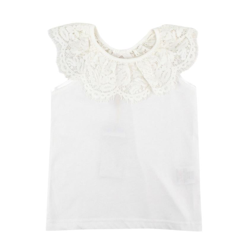 Angels Face White Cotton Blend Lace Top