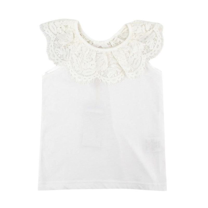 Angels Face White Cotton Blend Lace Top