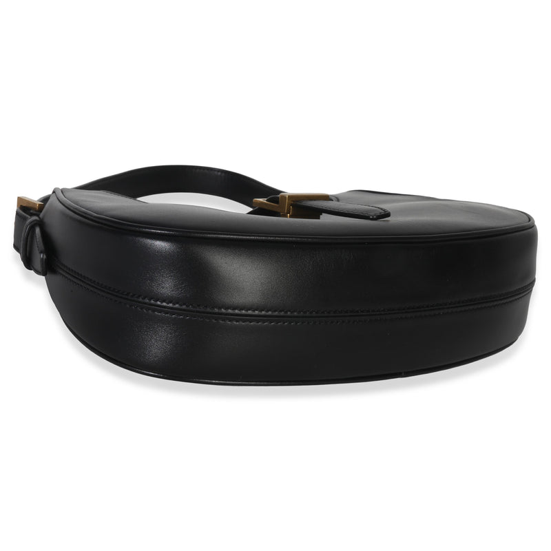 Saint Laurent Smooth Black Calfskin Le Fermoir Hobo