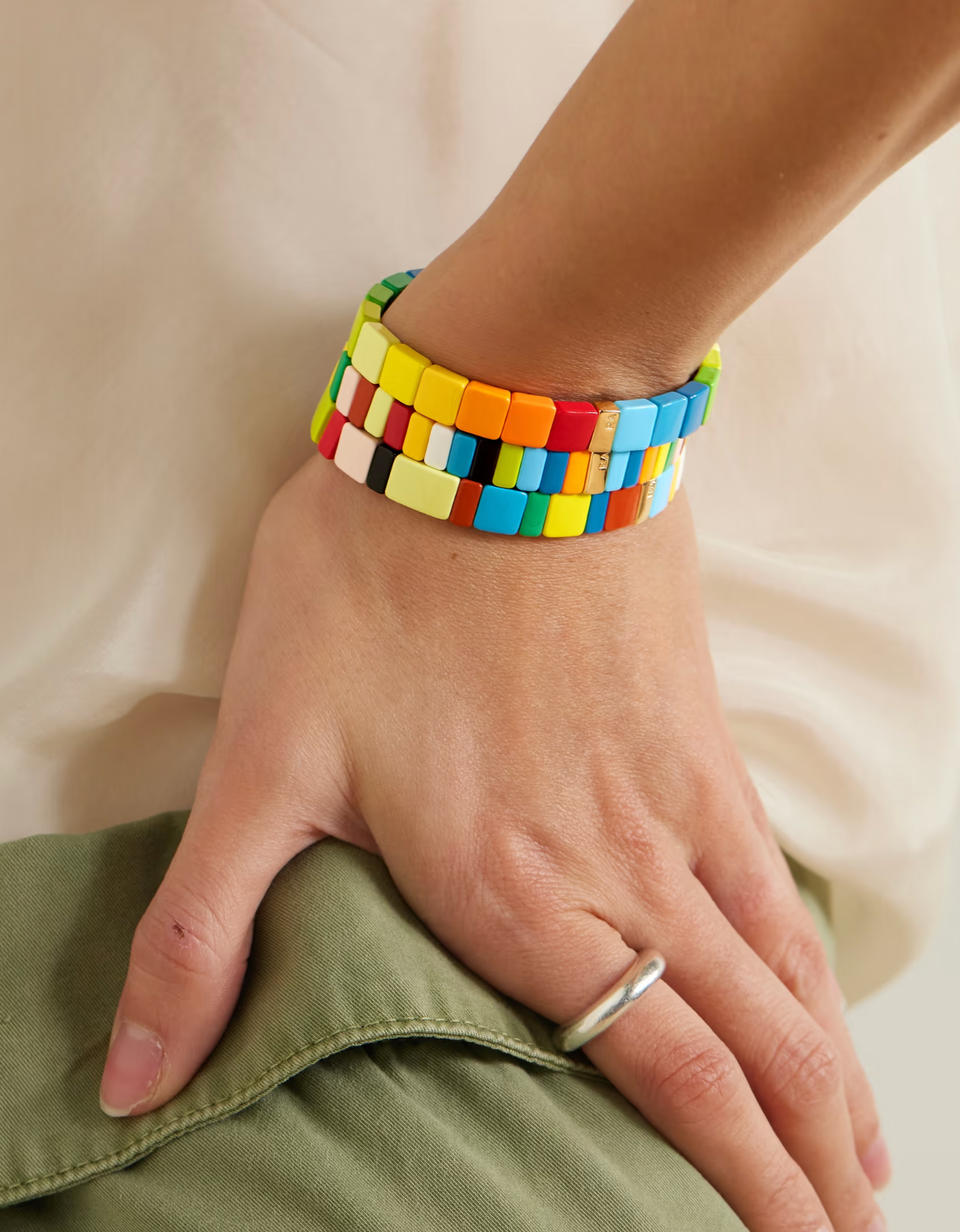 Roxanne Assoulin Rainbow Brite Set of Three Enamel Bracelets
