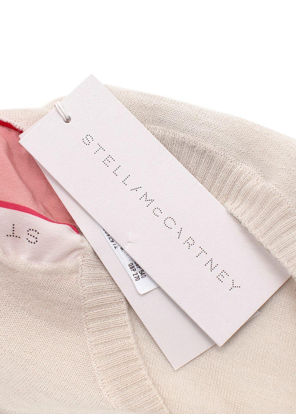 Stella McCartney Beige Contrast Sleeve Wool Sweater