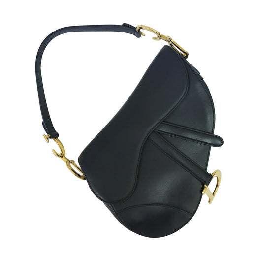 Dior Black Leather Saddle Bag