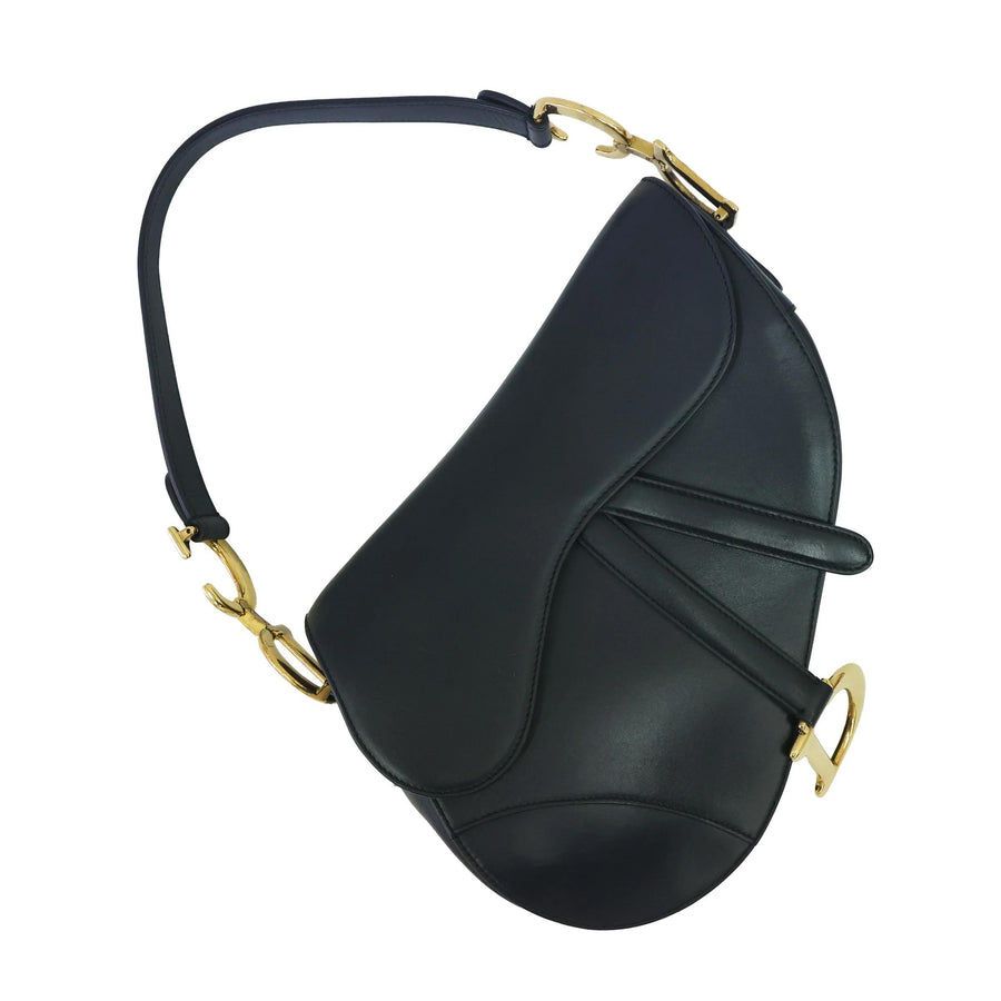 Dior Black Leather Saddle Bag