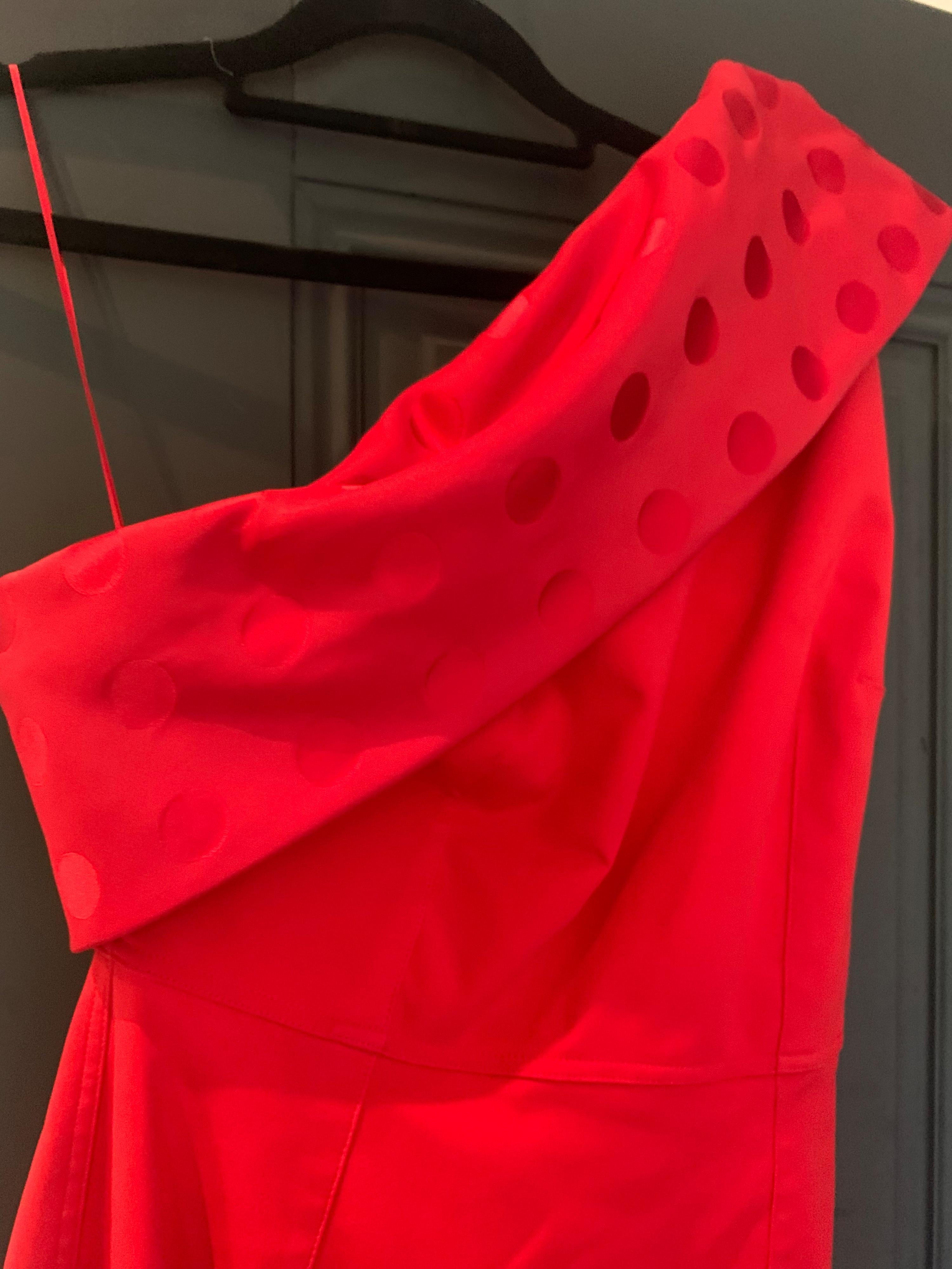 Orange silk one-shoulder Tasman dress