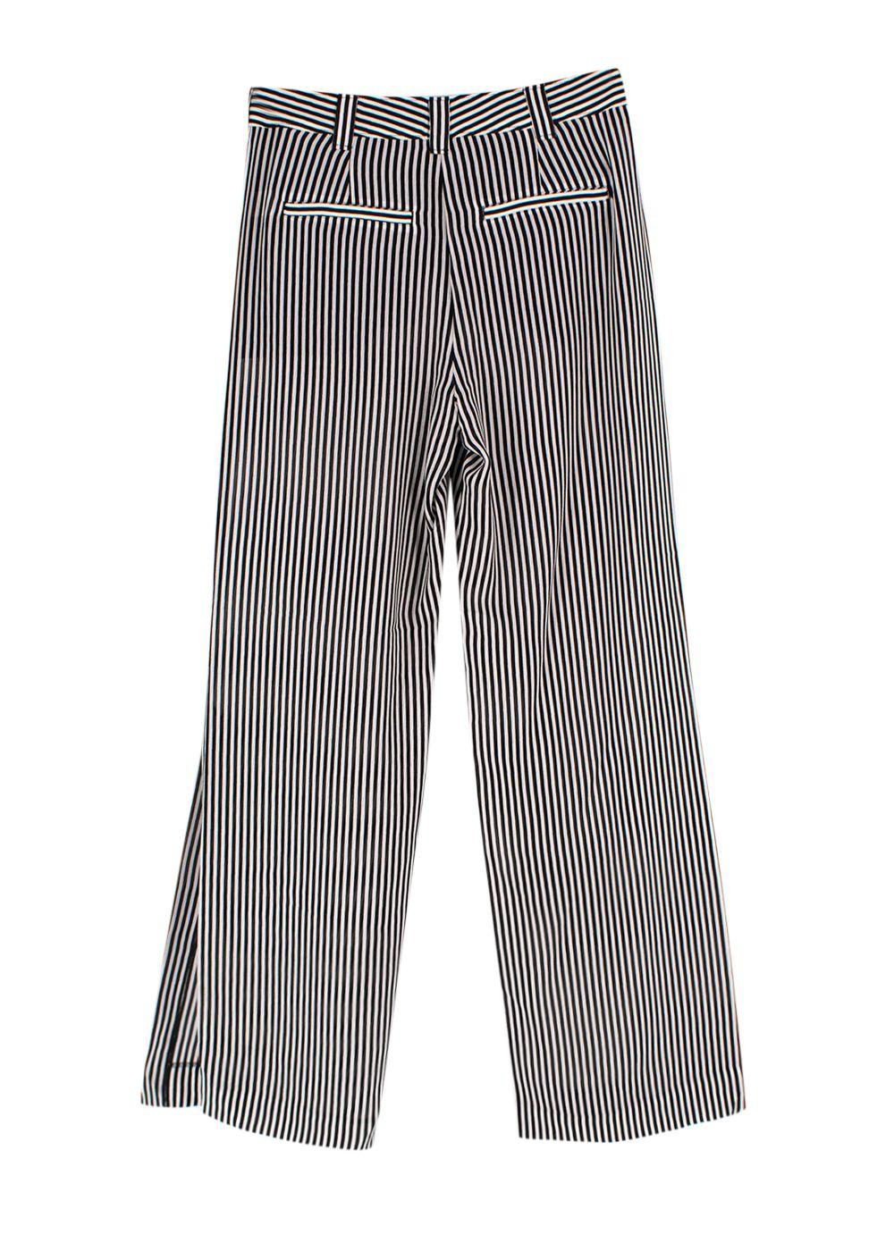 A.L.C Black and White Monochrome Stripe Trouser Set