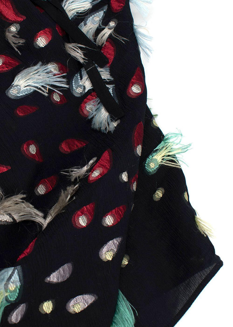 Chloe Black Bardot Embellished Silk Blouse