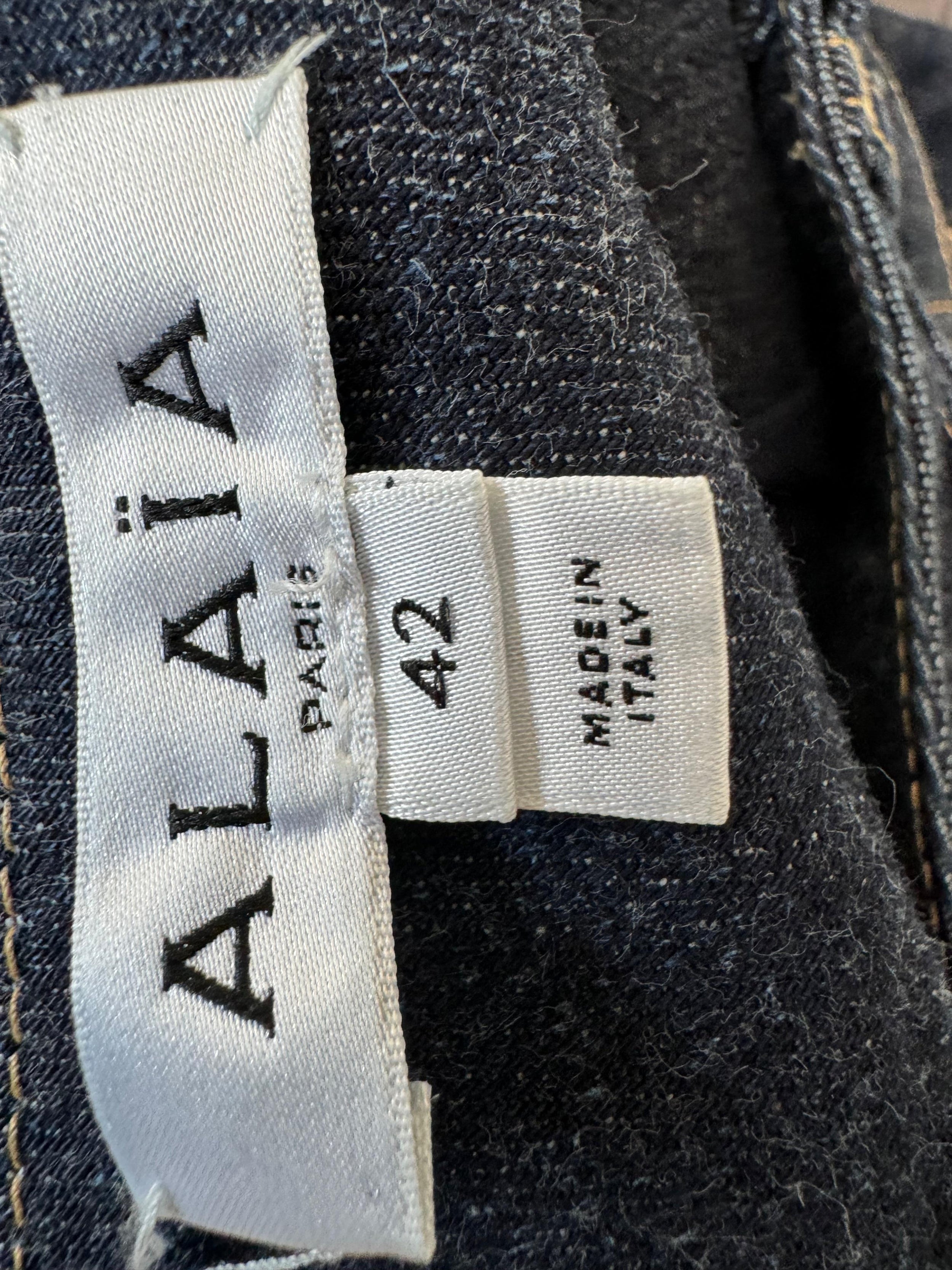 Alaia Blue Japanese Denim A-Line Mini Skirt