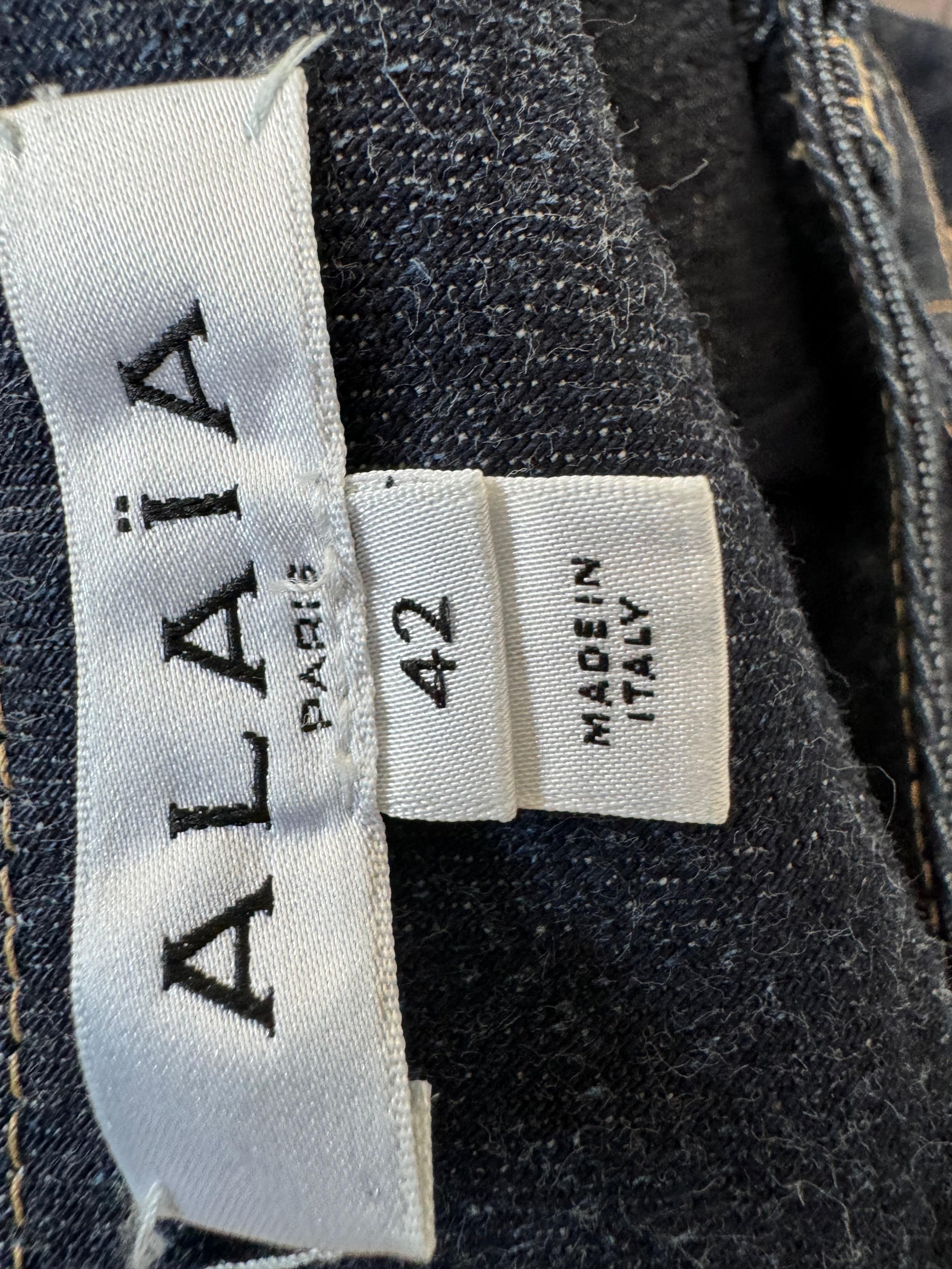 Alaia Blue Japanese Denim A-Line Mini Skirt