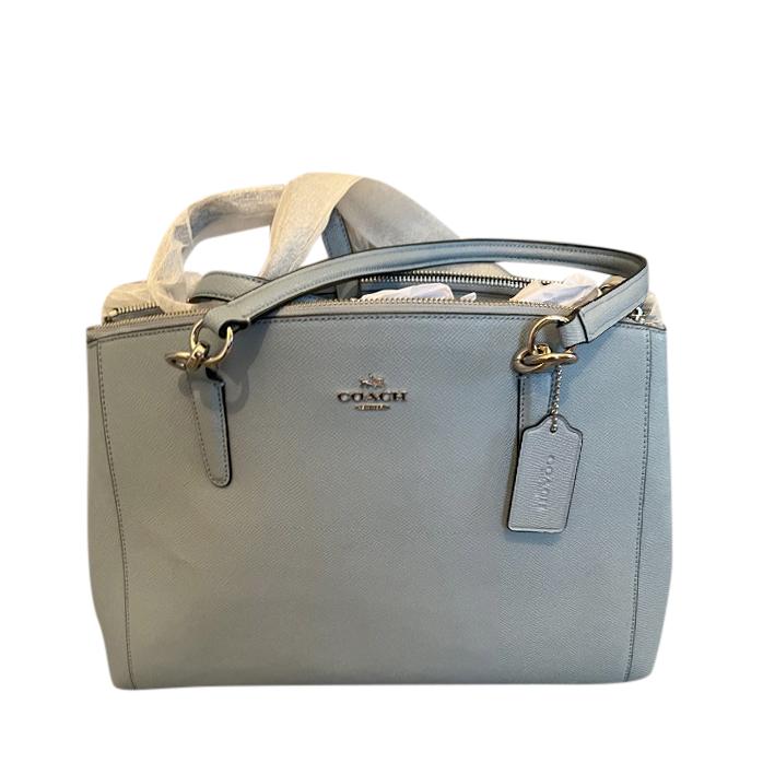 Coach Pale Blue Leather Tote Bag