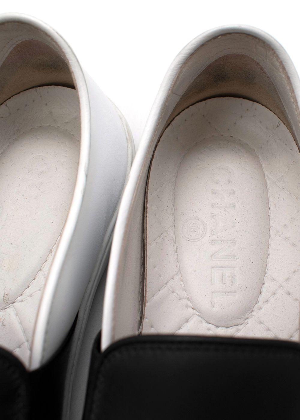 Black & White Leather Slip-On Sneakers