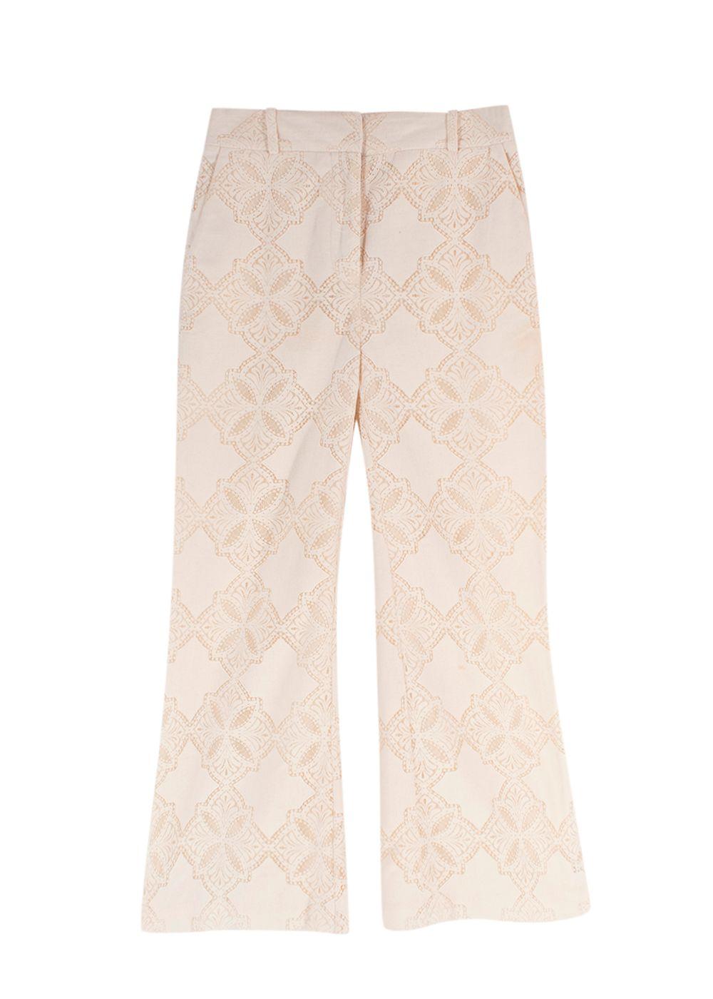 Zimmermann Cream Lace Kick Flare Trousers