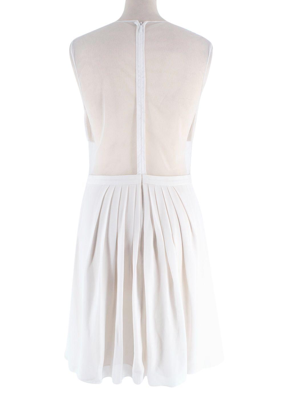 Cushnie Et Ochs Cream High Neck Mesh Mini Dress