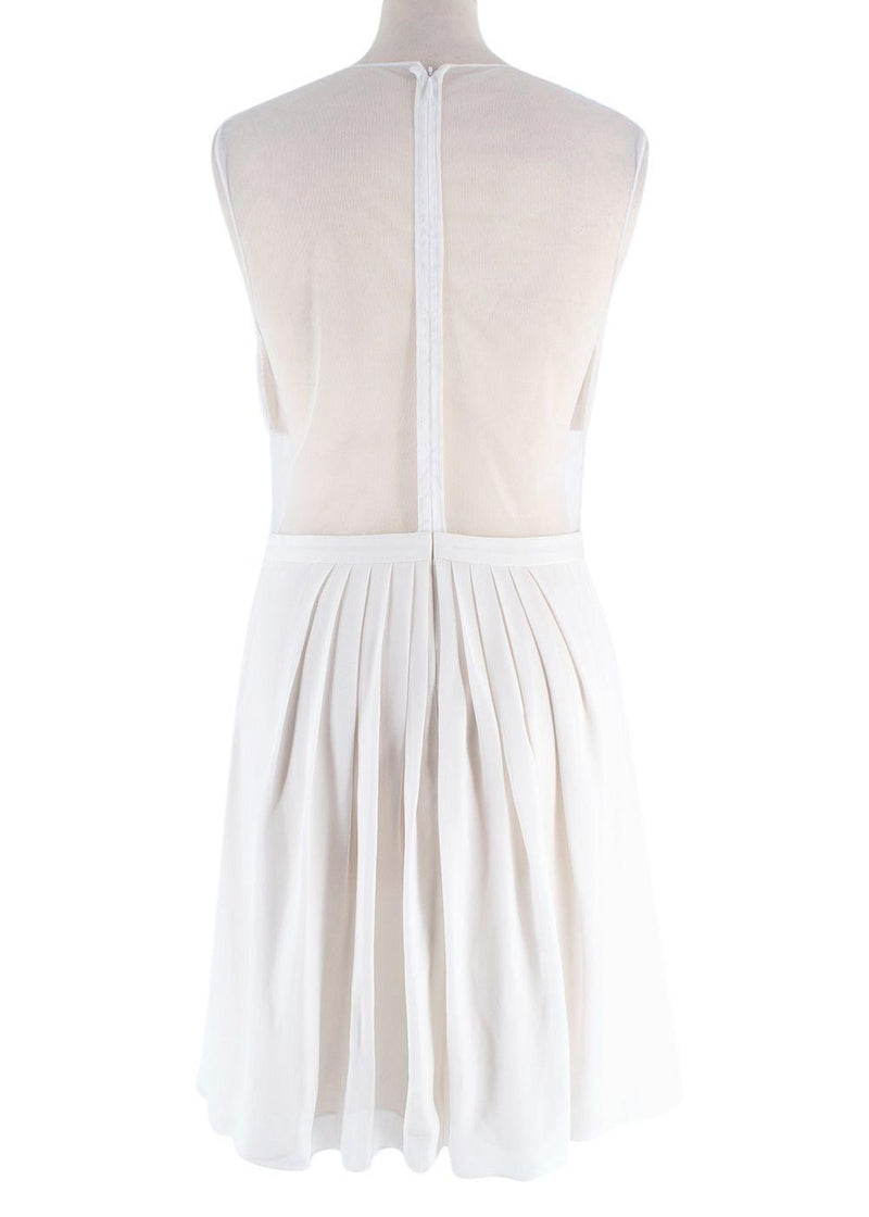 Cushnie Et Ochs Cream High Neck Mesh Mini Dress