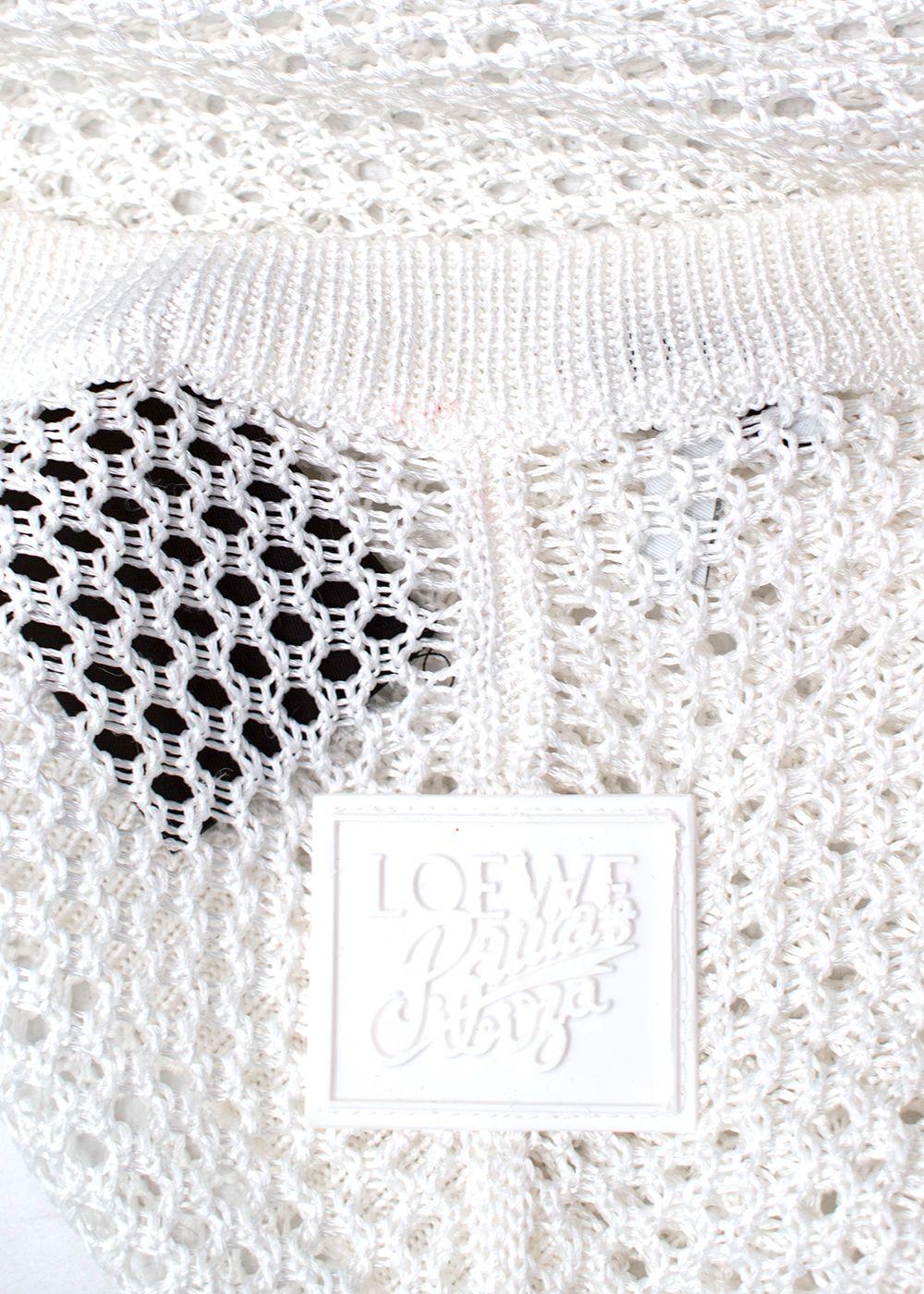 Loewe x Paulas Ibiza White Cotton Fishnet Dress